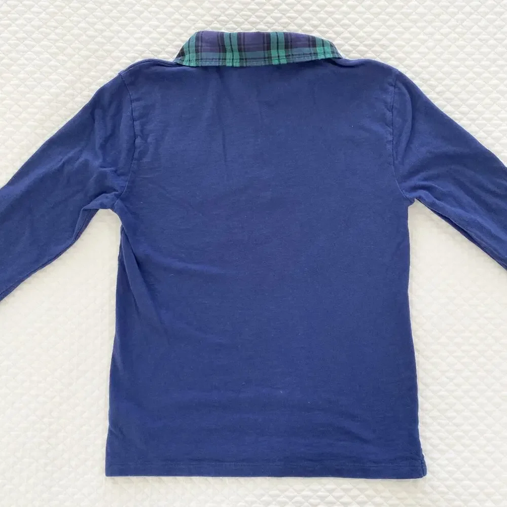 Crewcuts Plaid Collar Polo, Size 12